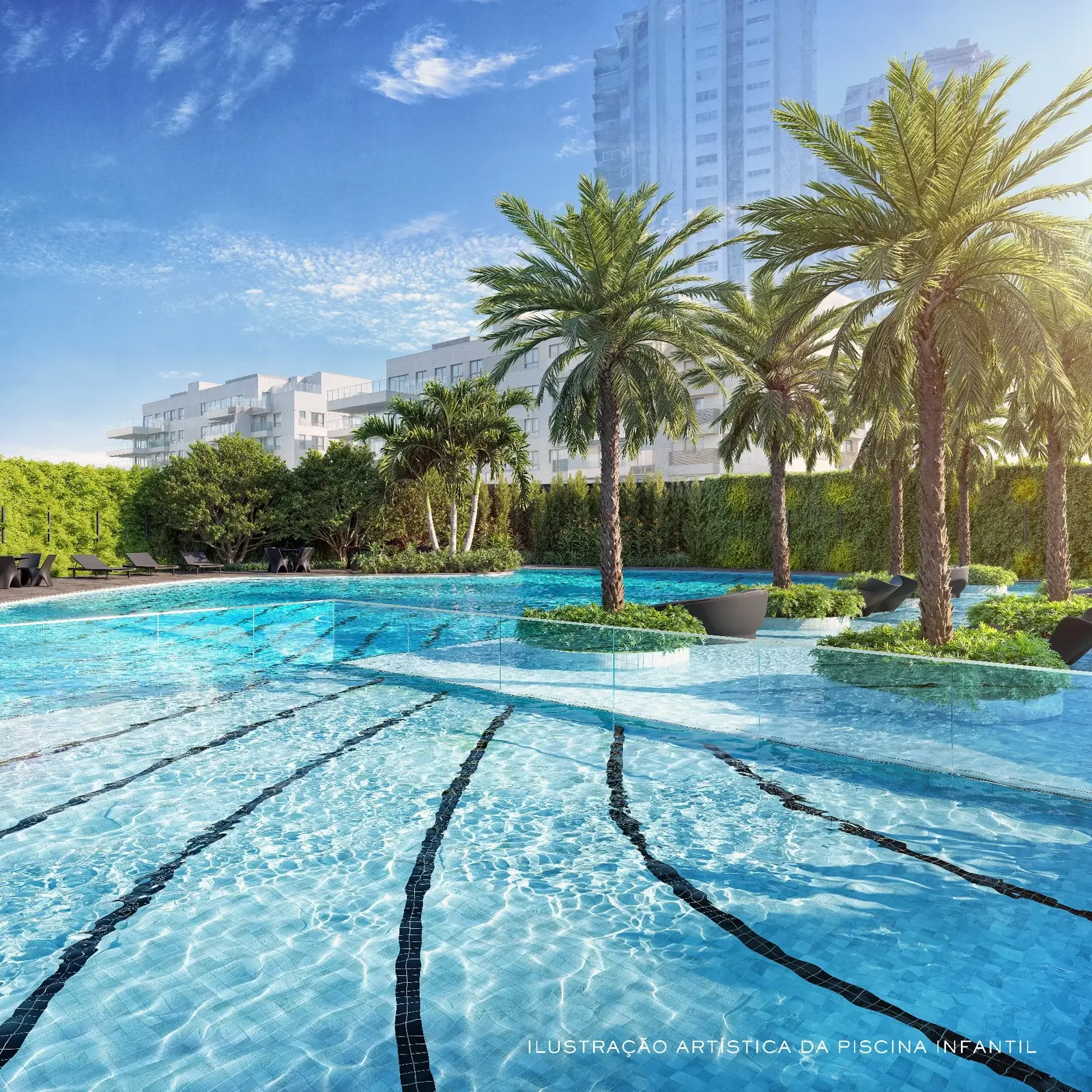 Piscina com raia